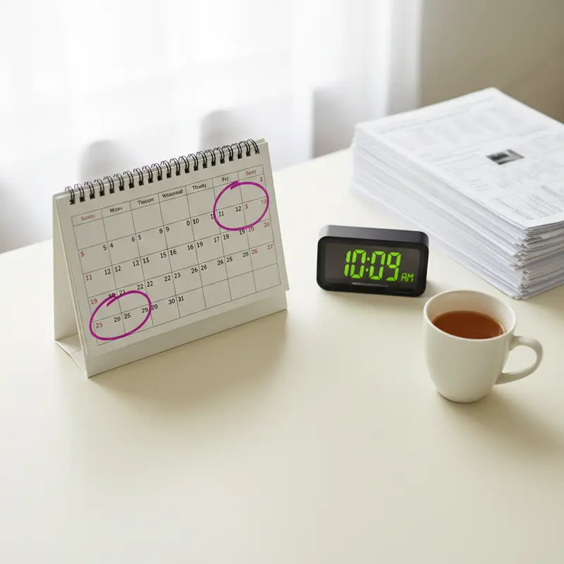 Calendar marked with credit dispute milestones for a Utah client